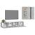 Set de dulapuri TV, 4 piese, gri beton, lemn prelucrat GartenMobel Dekor