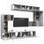Set dulap TV, 8 piese, gri beton, lemn prelucrat GartenMobel Dekor