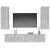 Set dulap TV, 4 piese, gri beton, lemn prelucrat GartenMobel Dekor