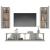 Set dulap TV, 4 piese, gri beton, lemn prelucrat GartenMobel Dekor