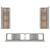 Set dulap TV, 4 piese, gri beton, lemn prelucrat GartenMobel Dekor
