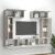 Set dulap TV, 6 piese, gri beton, lemn prelucrat GartenMobel Dekor
