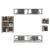 Set dulap TV, 8 piese, gri beton, lemn prelucrat GartenMobel Dekor