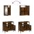 Set mobilier de baie, 2 piese, stejar fumuriu, lemn prelucrat GartenMobel Dekor