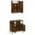 Set mobilier de baie, 2 piese, stejar fumuriu, lemn prelucrat GartenMobel Dekor