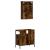 Set mobilier de baie, 2 piese, stejar fumuriu, lemn prelucrat GartenMobel Dekor