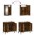 Set mobilier de baie, 2 piese, stejar fumuriu, lemn prelucrat GartenMobel Dekor