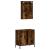 Set mobilier de baie, 2 piese, stejar fumuriu, lemn prelucrat GartenMobel Dekor