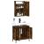 Set mobilier de baie, 2 piese, stejar fumuriu, lemn prelucrat GartenMobel Dekor