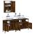 Set mobilier de baie, 3 piese, stejar fumuriu, lemn prelucrat GartenMobel Dekor