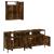 Set mobilier de baie, 3 piese, stejar fumuriu, lemn prelucrat GartenMobel Dekor