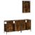 Set mobilier de baie, 3 piese, stejar fumuriu, lemn prelucrat GartenMobel Dekor