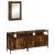 Set mobilier de baie, 3 piese, stejar fumuriu, lemn prelucrat GartenMobel Dekor