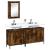 Set mobilier de baie, 3 piese, stejar fumuriu, lemn prelucrat GartenMobel Dekor