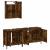 Set mobilier de baie, 3 piese, stejar fumuriu, lemn prelucrat GartenMobel Dekor