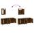 Set mobilier de baie, 3 piese, stejar fumuriu, lemn prelucrat GartenMobel Dekor