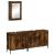 Set mobilier de baie, 3 piese, stejar fumuriu, lemn prelucrat GartenMobel Dekor