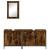 Set mobilier de baie, 3 piese, stejar fumuriu, lemn prelucrat GartenMobel Dekor