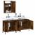 Set mobilier de baie, 3 piese, stejar fumuriu, lemn prelucrat GartenMobel Dekor