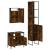 Set mobilier de baie, 3 piese, stejar fumuriu, lemn prelucrat GartenMobel Dekor