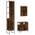 Set mobilier de baie, 3 piese, stejar fumuriu, lemn prelucrat GartenMobel Dekor