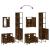 Set mobilier de baie, 3 piese, stejar fumuriu, lemn prelucrat GartenMobel Dekor