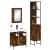 Set mobilier de baie, 3 piese, stejar fumuriu, lemn prelucrat GartenMobel Dekor