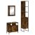 Set mobilier de baie, 3 piese, stejar fumuriu, lemn prelucrat GartenMobel Dekor