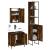 Set mobilier de baie, 3 piese, stejar fumuriu, lemn prelucrat GartenMobel Dekor