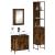 Set mobilier de baie, 3 piese, stejar fumuriu, lemn prelucrat GartenMobel Dekor