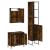 Set mobilier de baie, 3 piese, stejar fumuriu, lemn prelucrat GartenMobel Dekor