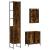 Set mobilier de baie, 3 piese, stejar fumuriu, lemn prelucrat GartenMobel Dekor