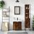 Set mobilier de baie, 3 piese, stejar fumuriu, lemn prelucrat GartenMobel Dekor