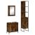 Set mobilier de baie, 3 piese, stejar fumuriu, lemn prelucrat GartenMobel Dekor