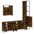 Set mobilier de baie, 4 piese, stejar fumuriu, lemn prelucrat GartenMobel Dekor
