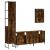 Set mobilier de baie, 4 piese, stejar fumuriu, lemn prelucrat GartenMobel Dekor