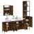 Set mobilier de baie, 4 piese, stejar fumuriu, lemn prelucrat GartenMobel Dekor