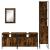 Set mobilier de baie, 4 piese, stejar fumuriu, lemn prelucrat GartenMobel Dekor