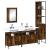 Set mobilier de baie, 4 piese, stejar fumuriu, lemn prelucrat GartenMobel Dekor