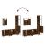 Set mobilier de baie, 4 piese, stejar fumuriu, lemn prelucrat GartenMobel Dekor