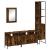 Set mobilier de baie, 4 piese, stejar fumuriu, lemn prelucrat GartenMobel Dekor