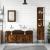 Set mobilier de baie, 4 piese, stejar fumuriu, lemn prelucrat GartenMobel Dekor