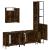 Set mobilier de baie, 4 piese, stejar fumuriu, lemn prelucrat GartenMobel Dekor