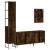Set mobilier de baie, 4 piese, stejar fumuriu, lemn prelucrat GartenMobel Dekor
