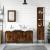 Set mobilier de baie, 4 piese, stejar fumuriu, lemn prelucrat GartenMobel Dekor