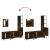 Set mobilier de baie, 4 piese, stejar fumuriu, lemn prelucrat GartenMobel Dekor