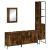 Set mobilier de baie, 4 piese, stejar fumuriu, lemn prelucrat GartenMobel Dekor