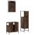 Set mobilier de baie, 3 piese, stejar fumuriu, lemn prelucrat GartenMobel Dekor