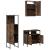 Set mobilier de baie, 3 piese, stejar fumuriu, lemn prelucrat GartenMobel Dekor