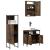Set mobilier de baie, 3 piese, stejar fumuriu, lemn prelucrat GartenMobel Dekor